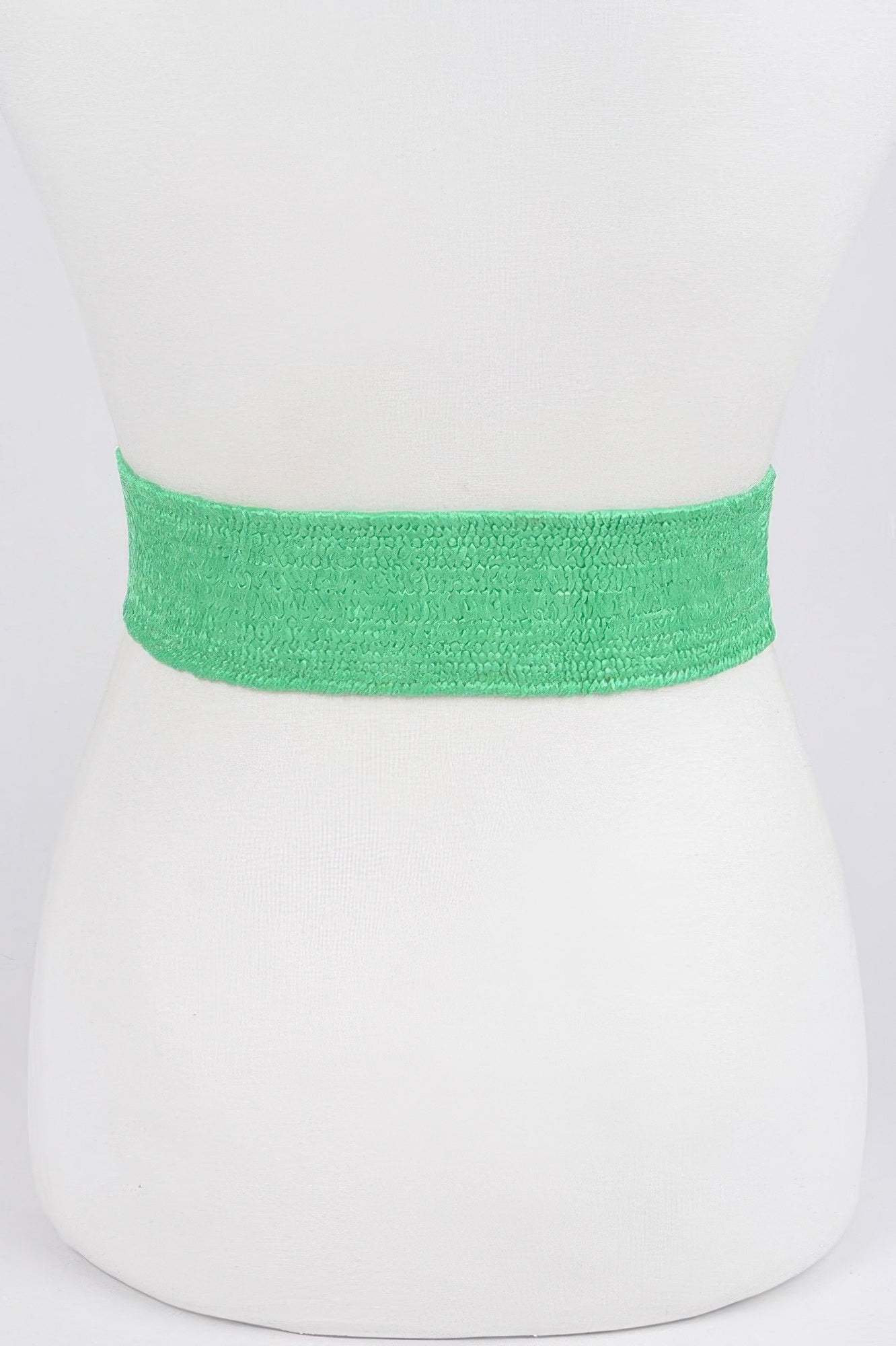 Big Metal Buckle Faux Straw Stretch Belt