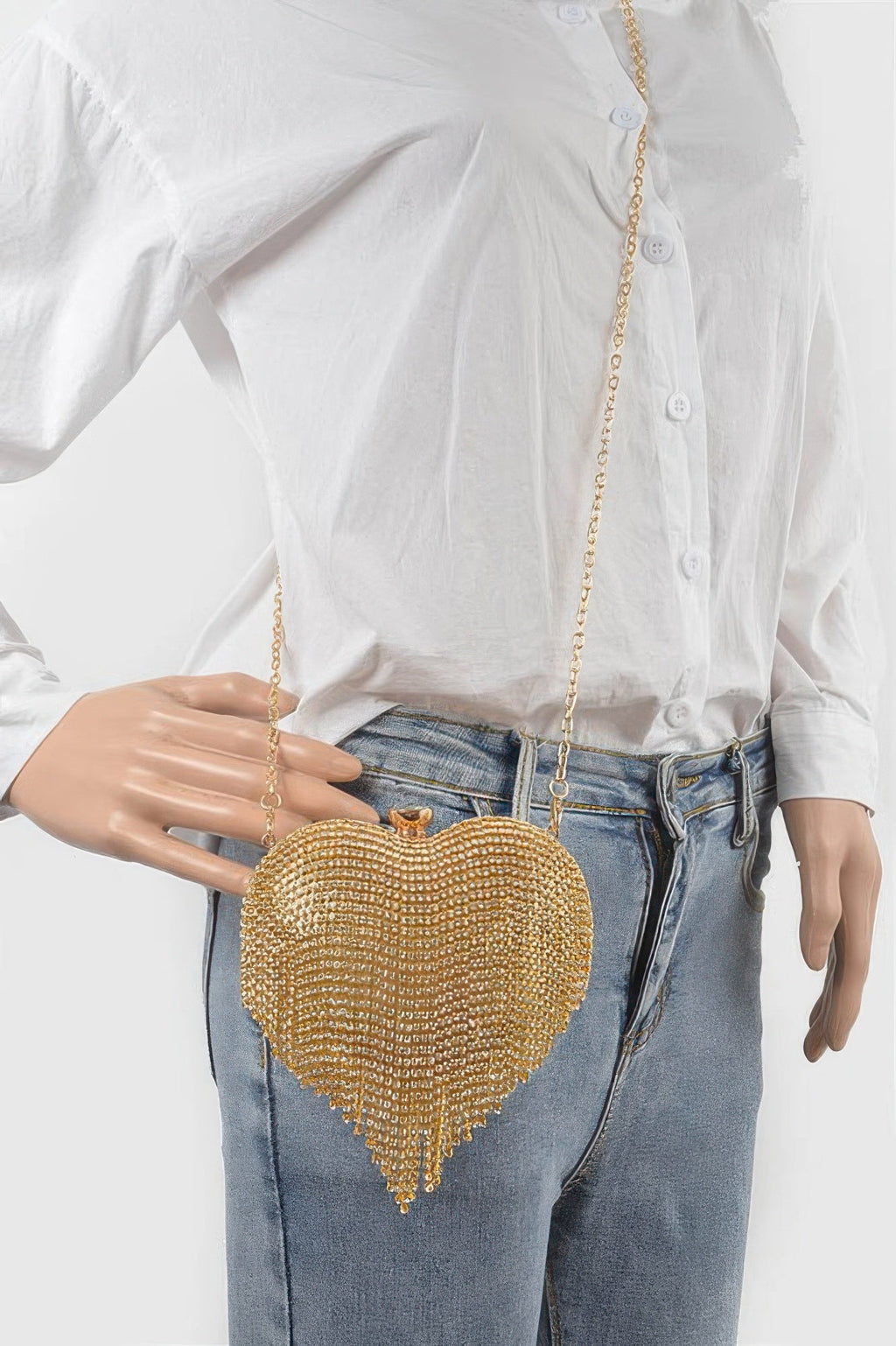 Rhinestone Fringe Mini Case Bag