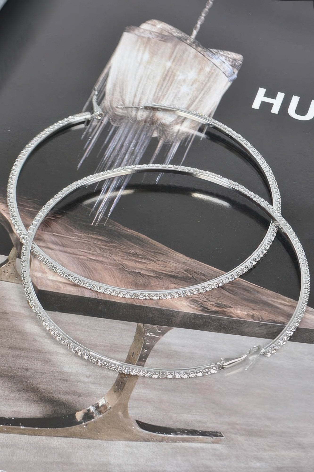 10cm Double Rhinestone Hoop Earrings