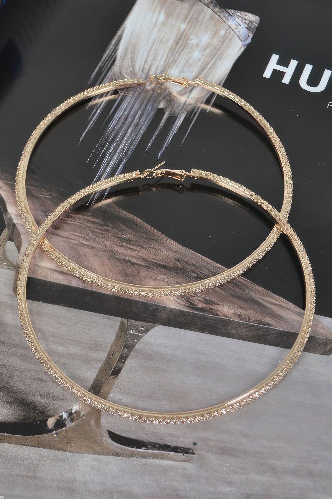 10cm Double Rhinestone Hoop Earrings