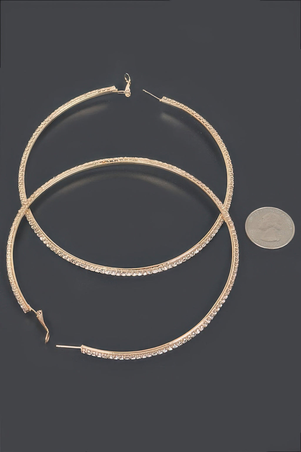 10cm Double Rhinestone Hoop Earrings