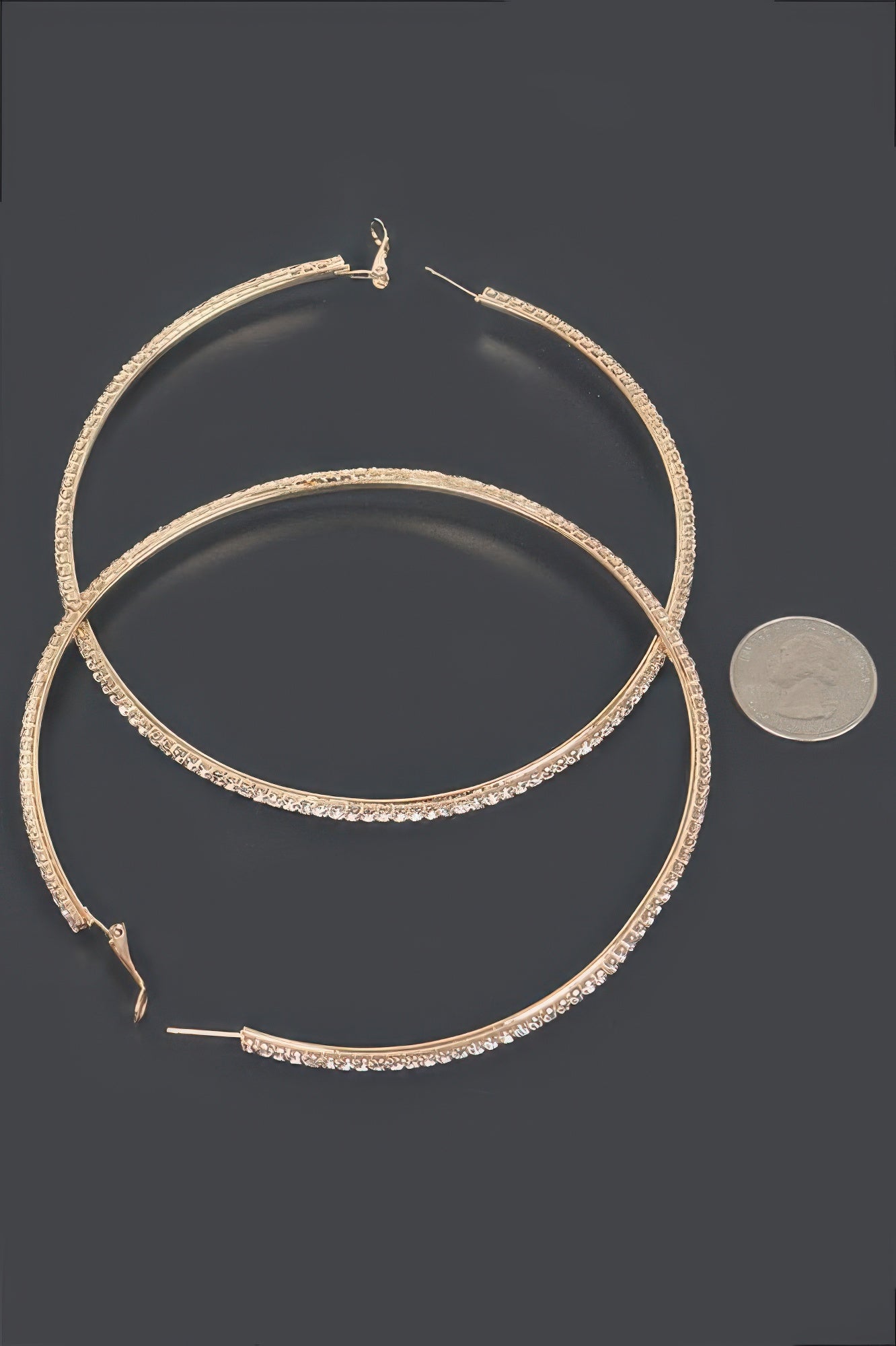 10cm Double Rhinestone Hoop Earrings