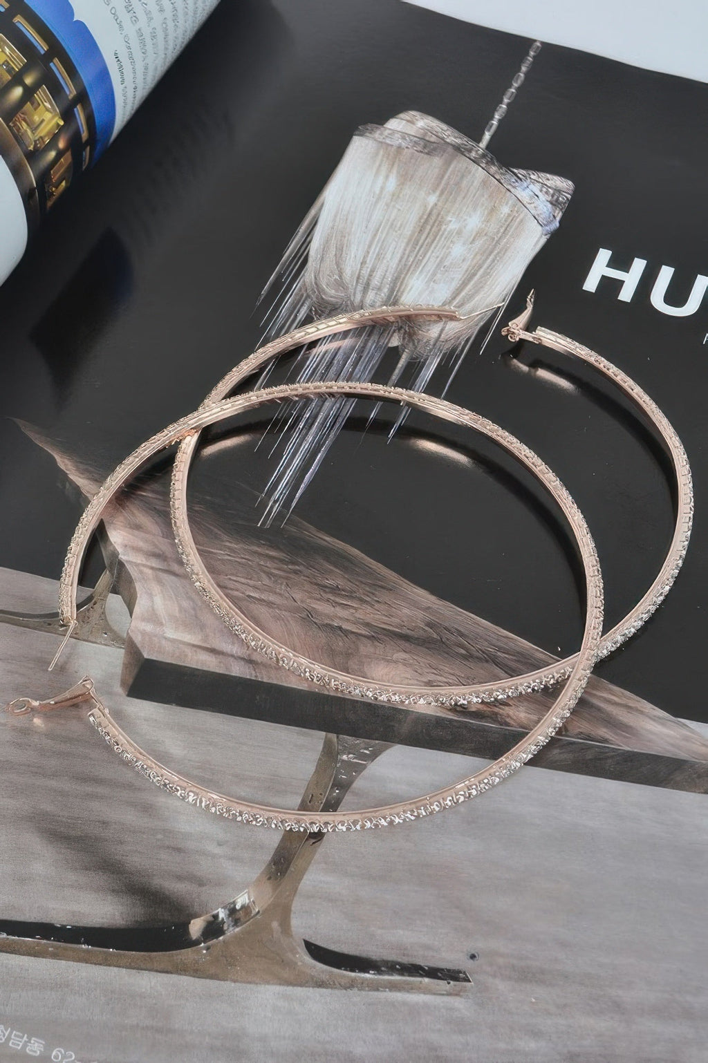 10cm Double Rhinestone Hoop Earrings