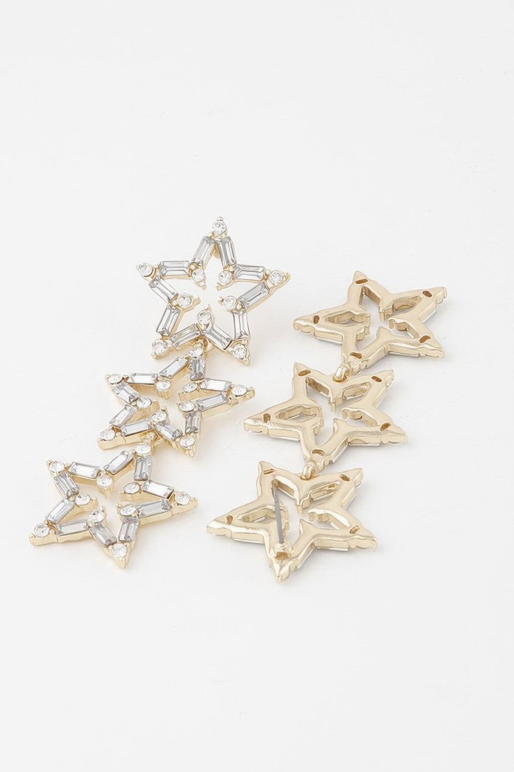 Crystal Triple Star Drop Earrings
