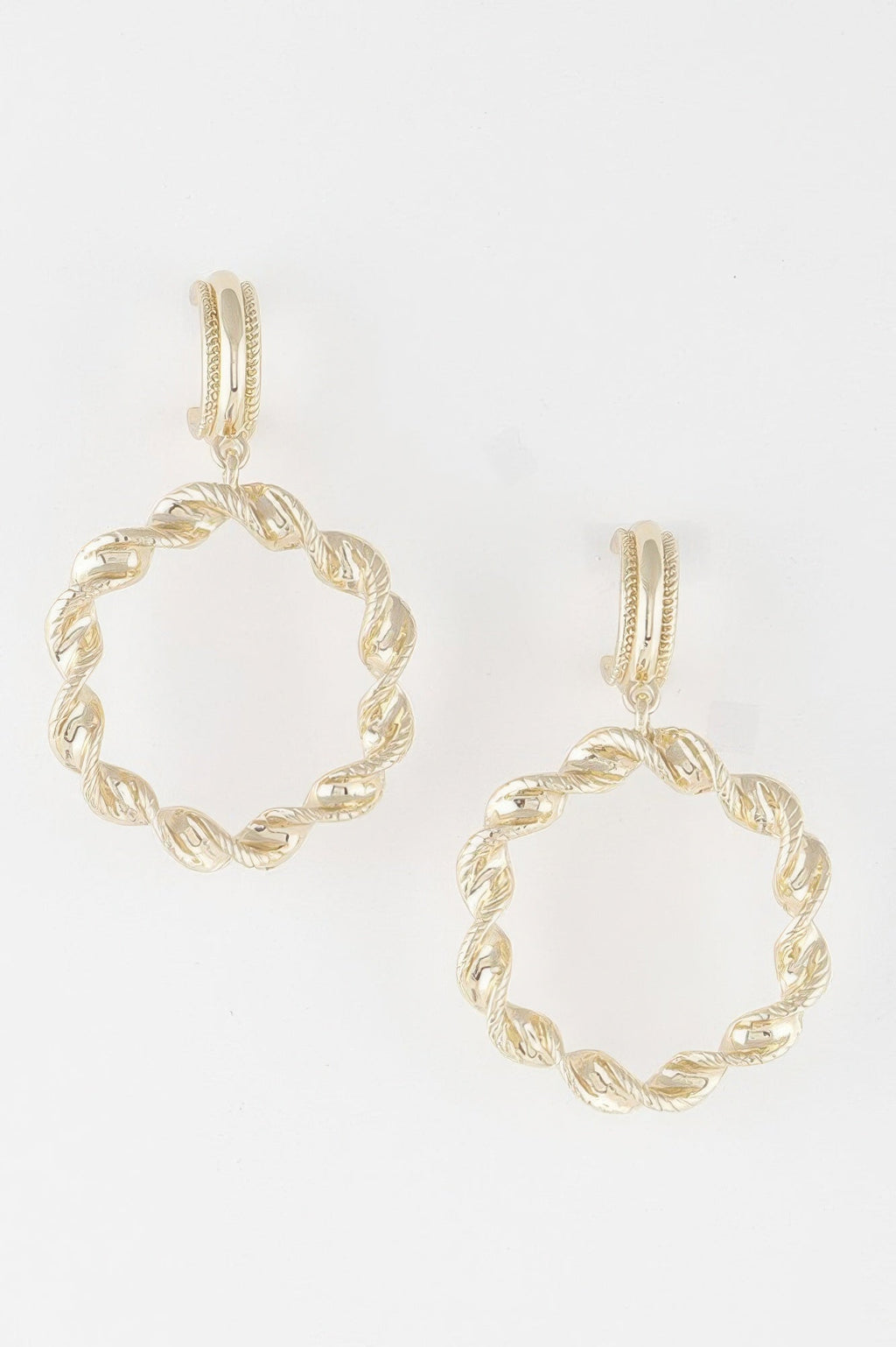 Twisted Hoop Drop Earrings