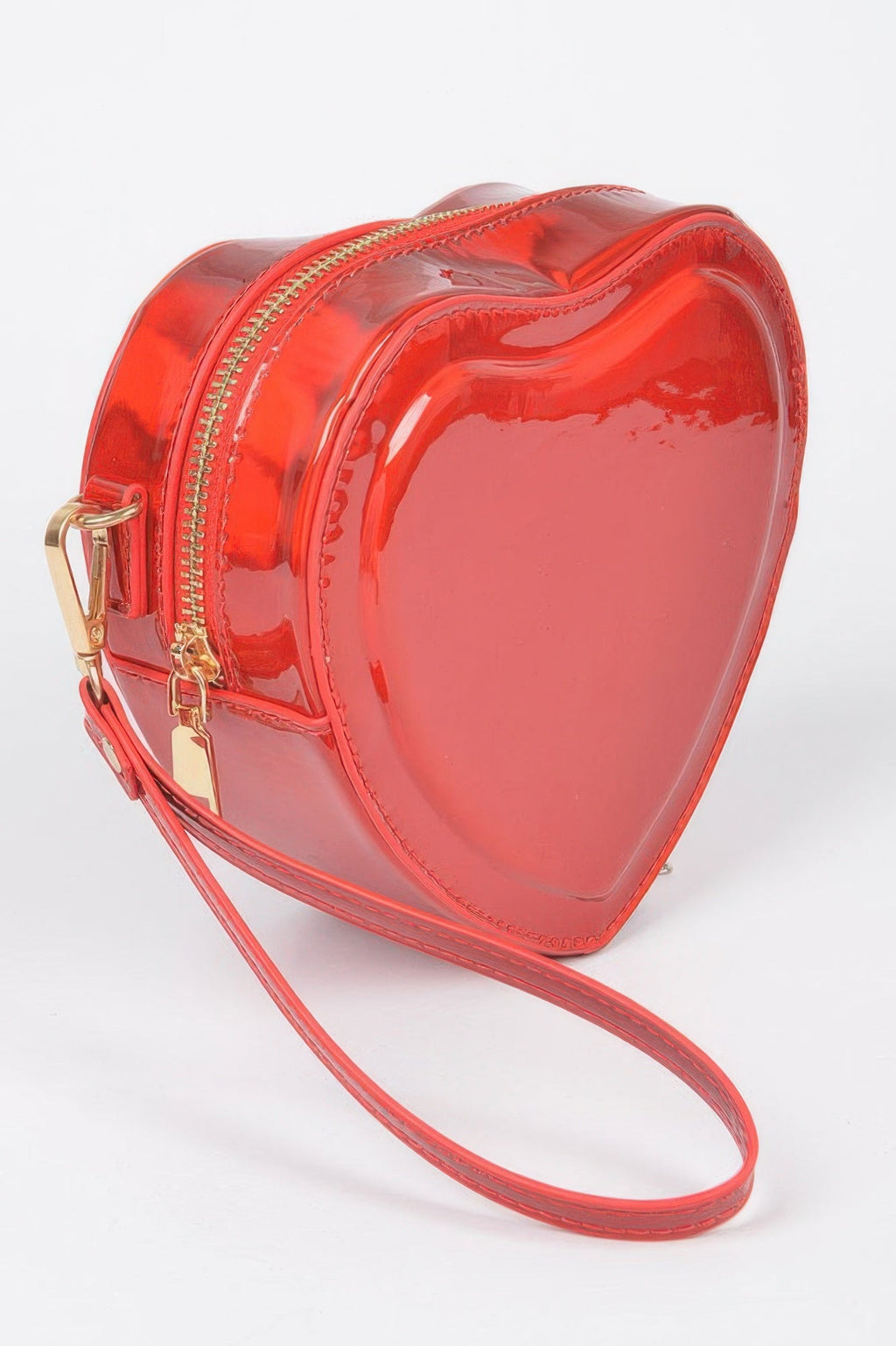 Heart Shape Mirror Metallic Crossbody Bag