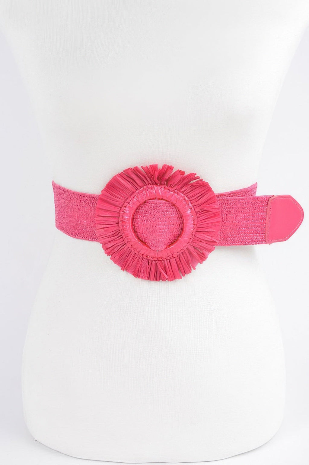 Faux Straw Elastic Belt