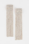 Wide Rhinestone Curtain Drop Earrings