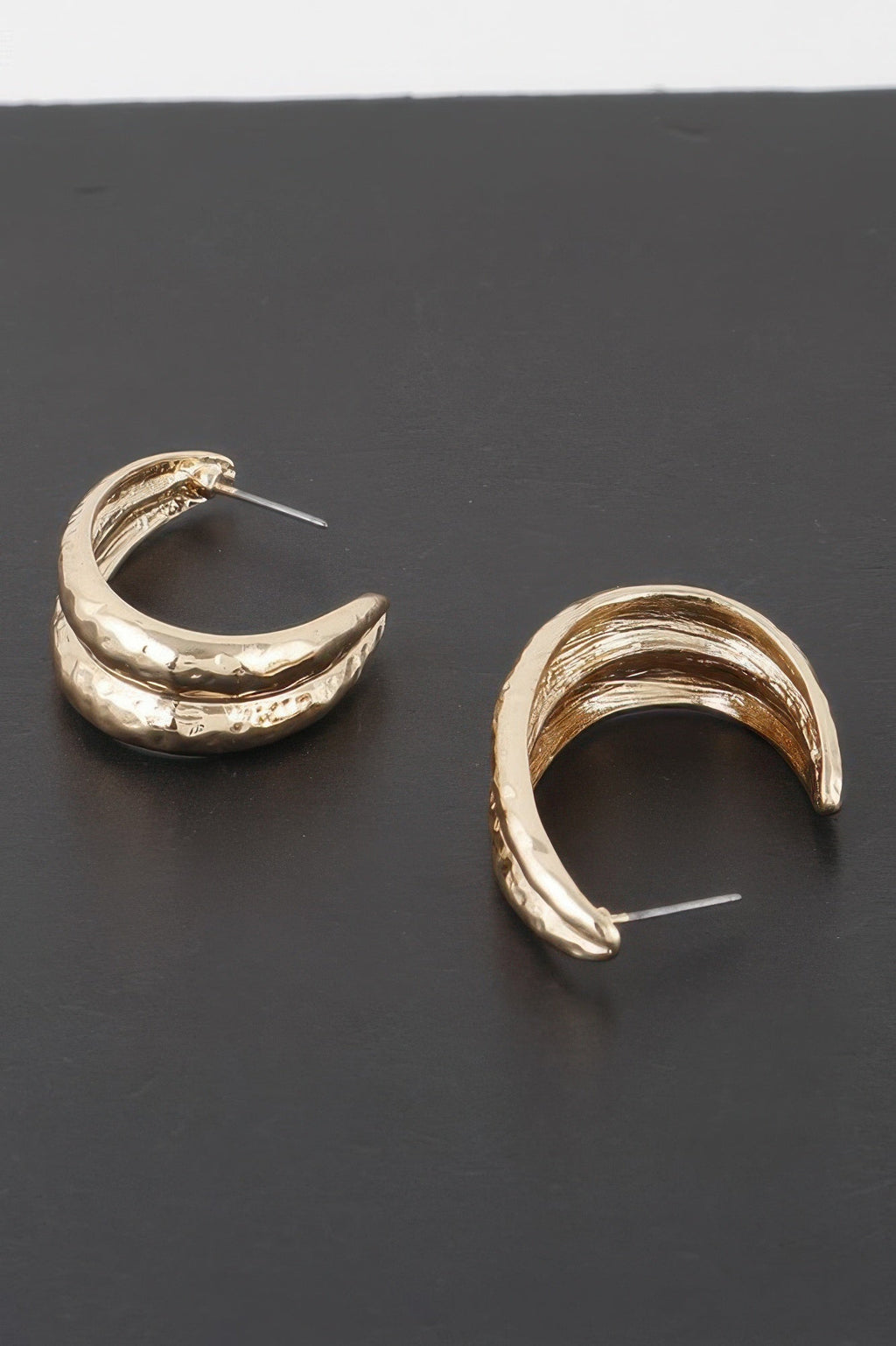 Hammered Abstract Leaf Earrings