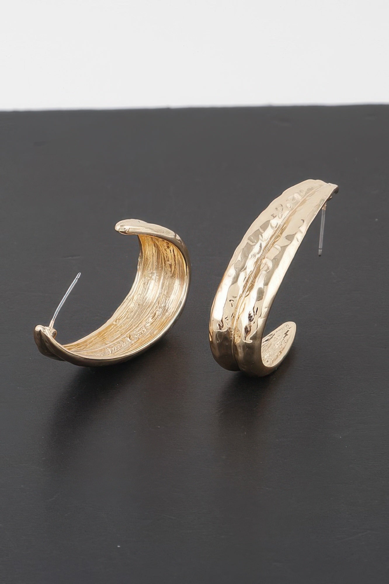 Hammered Abstract Leaf Earrings