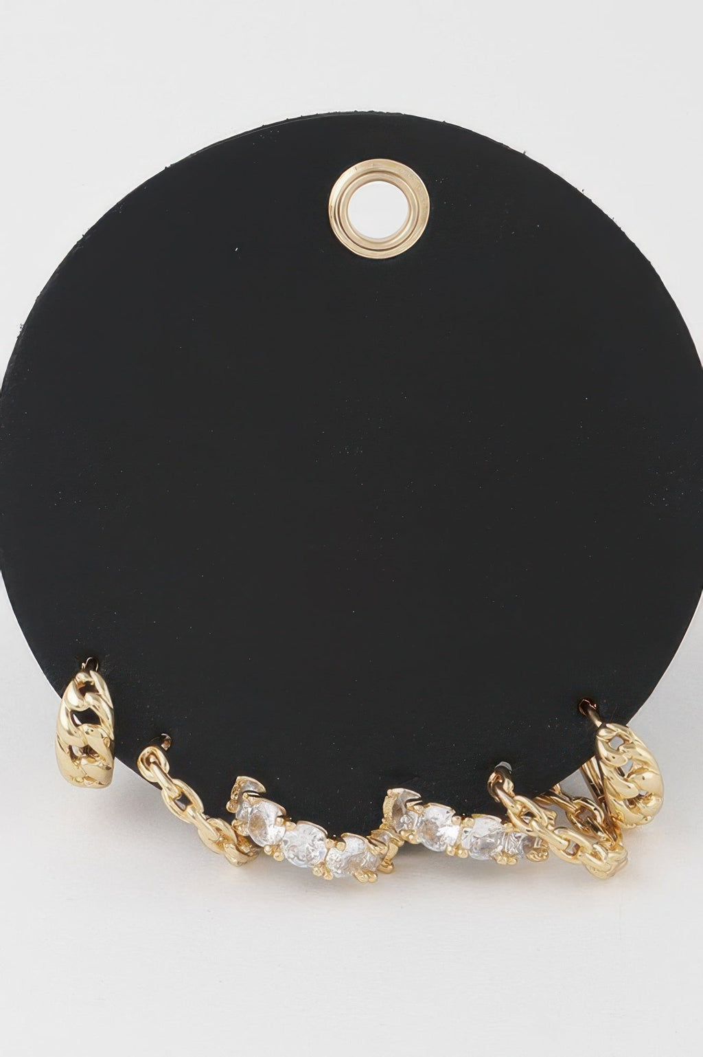 Multi Jewel Chain Hoop Earrings Set