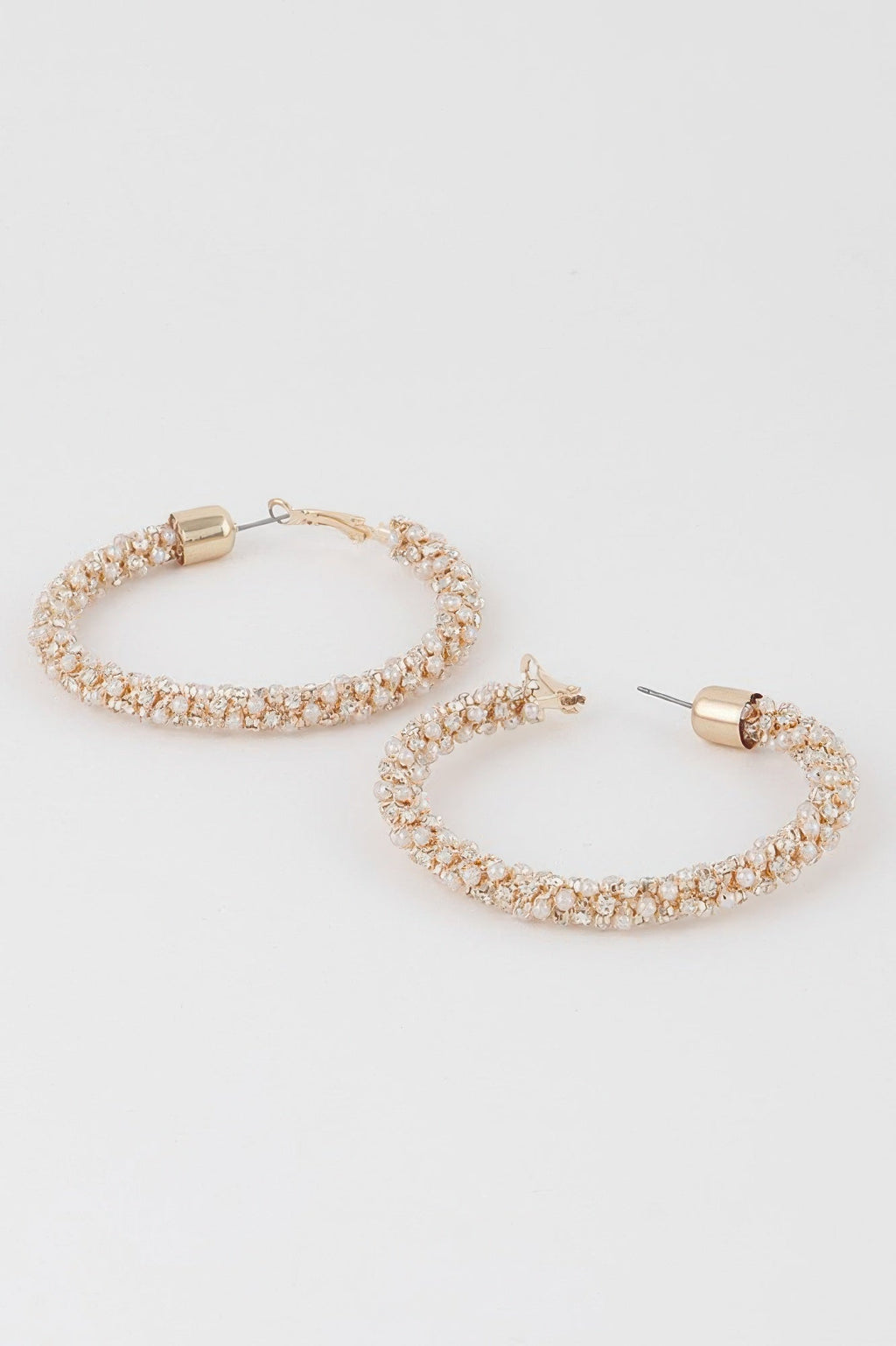 Wide Jeweled Hoop Earrings