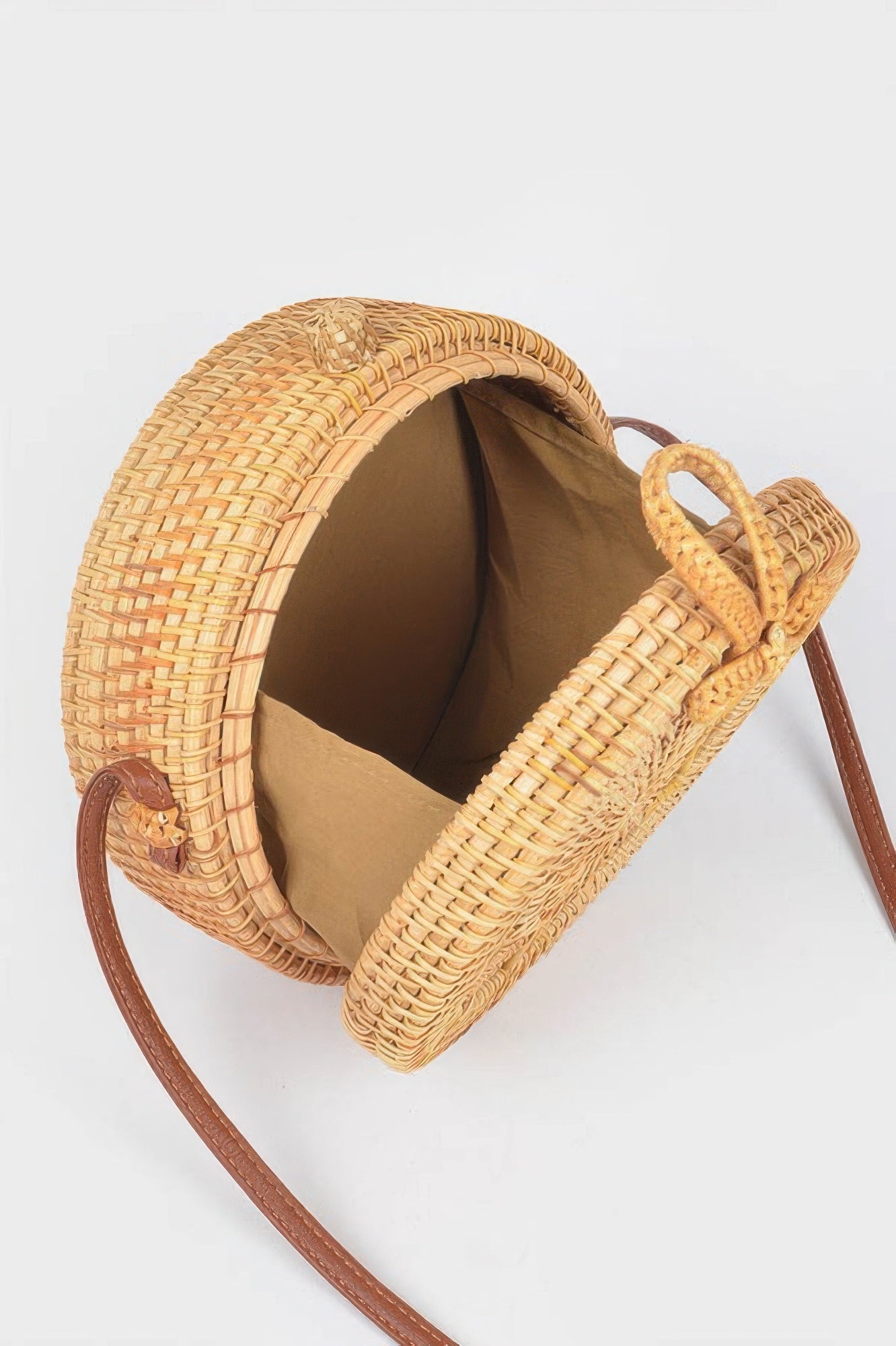 Bamboo Round Crossbody Bag
