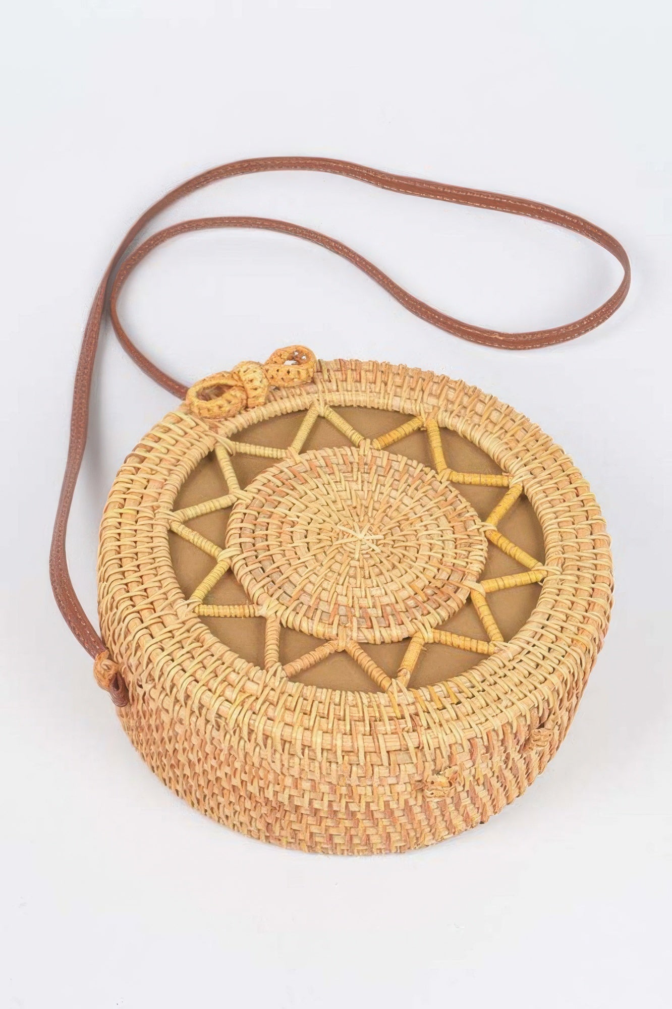 Bamboo Round Crossbody Bag