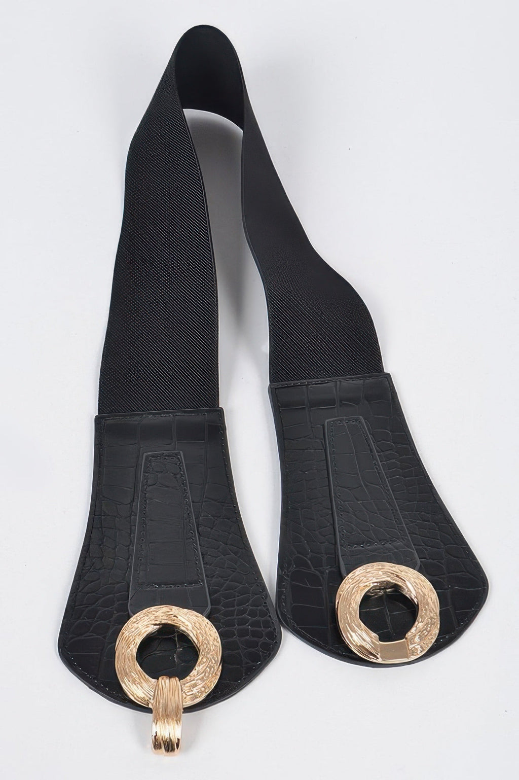 Faux Croc Wide Stretch Belt