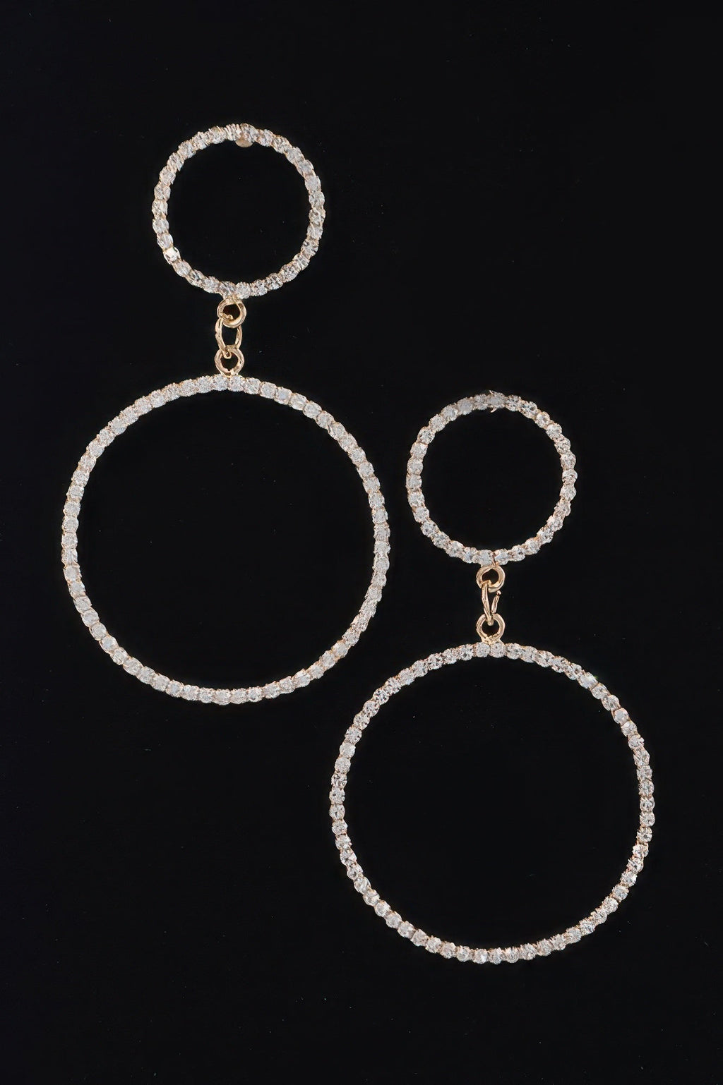 Two Circle Rhinestone Earrings