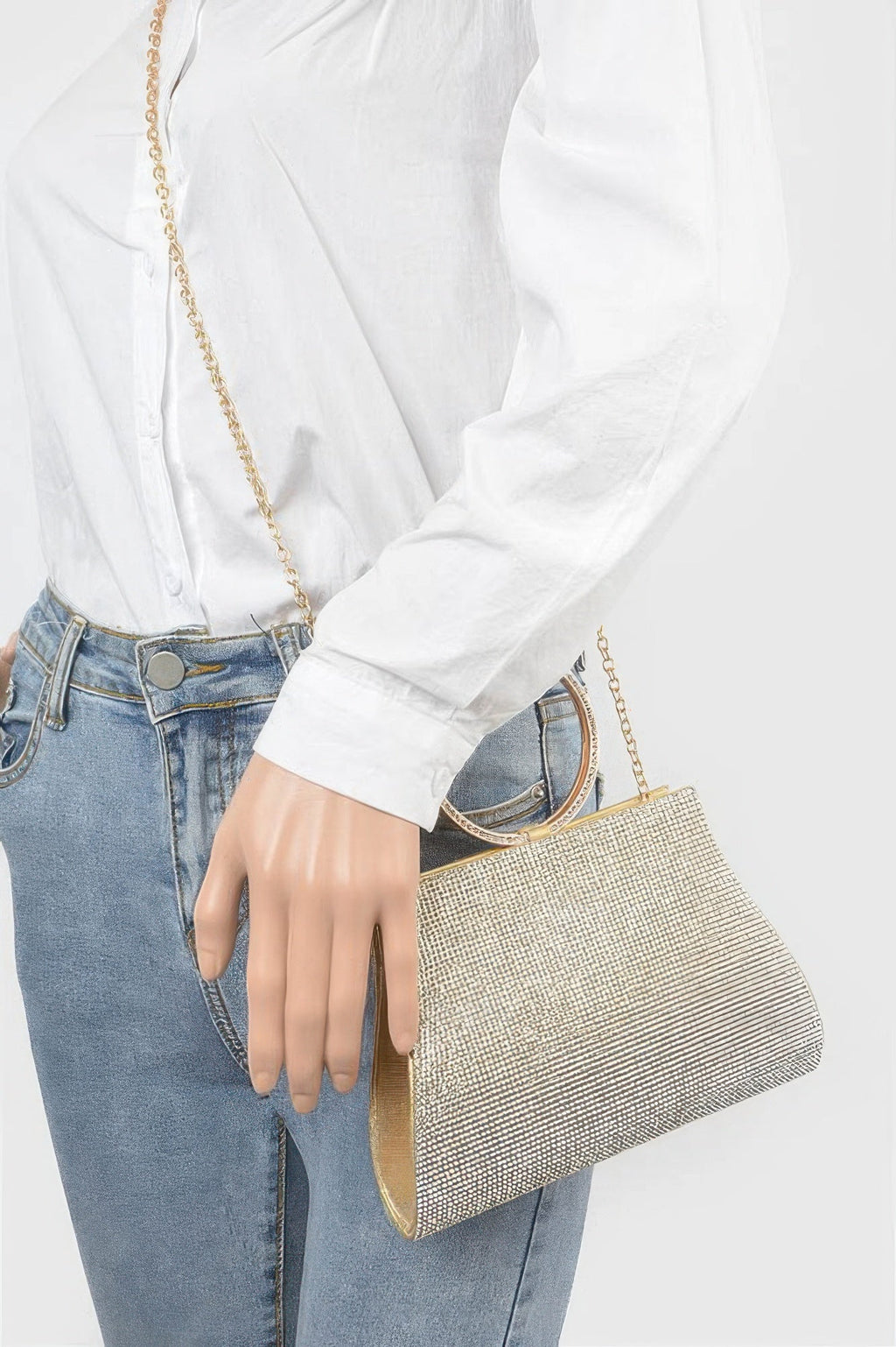 Rhinestone Top Handle Bag