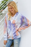 Tie Dye Full Zip Drawstring Hoodie