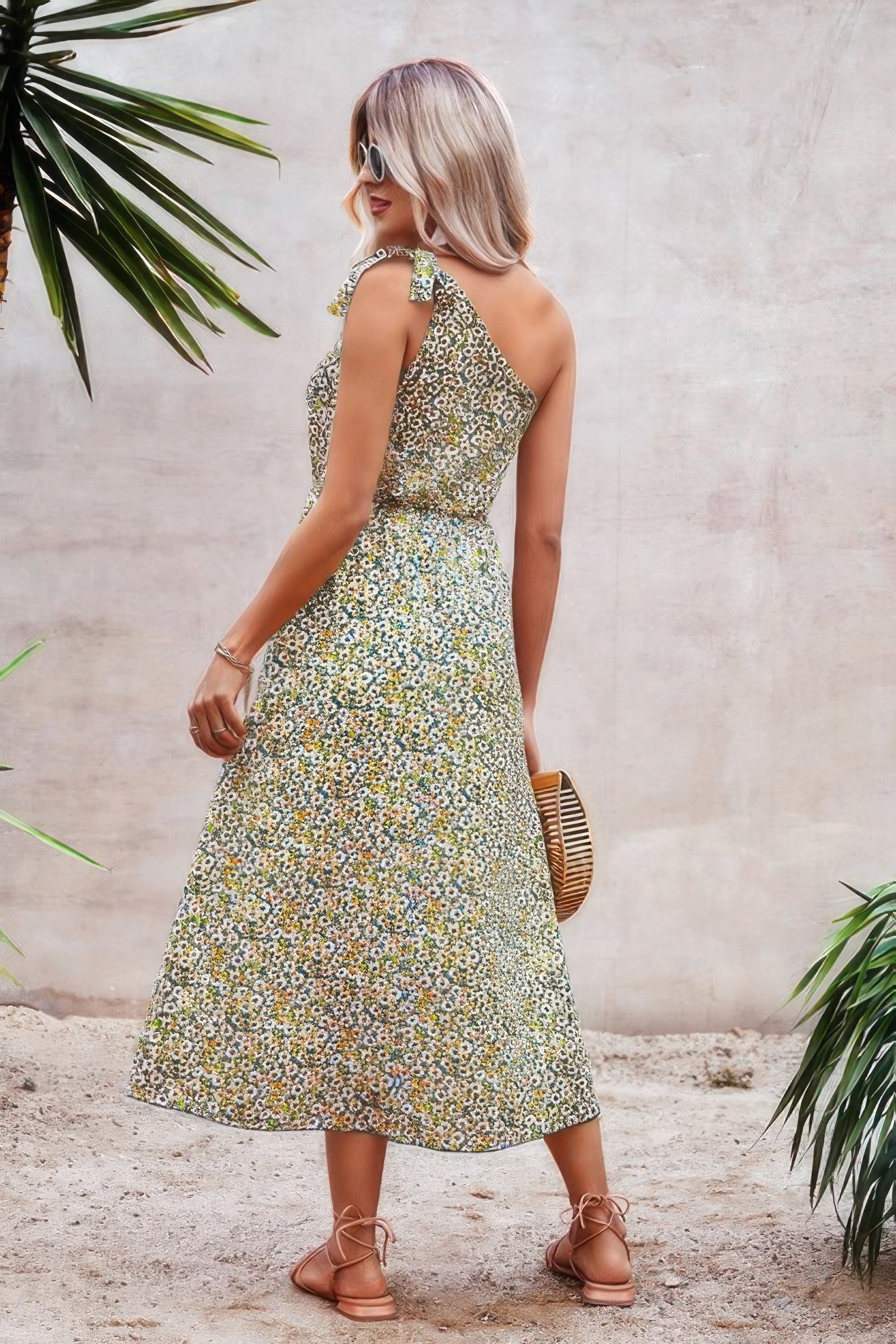 One Shoulder Sleeveless Maxi Dress