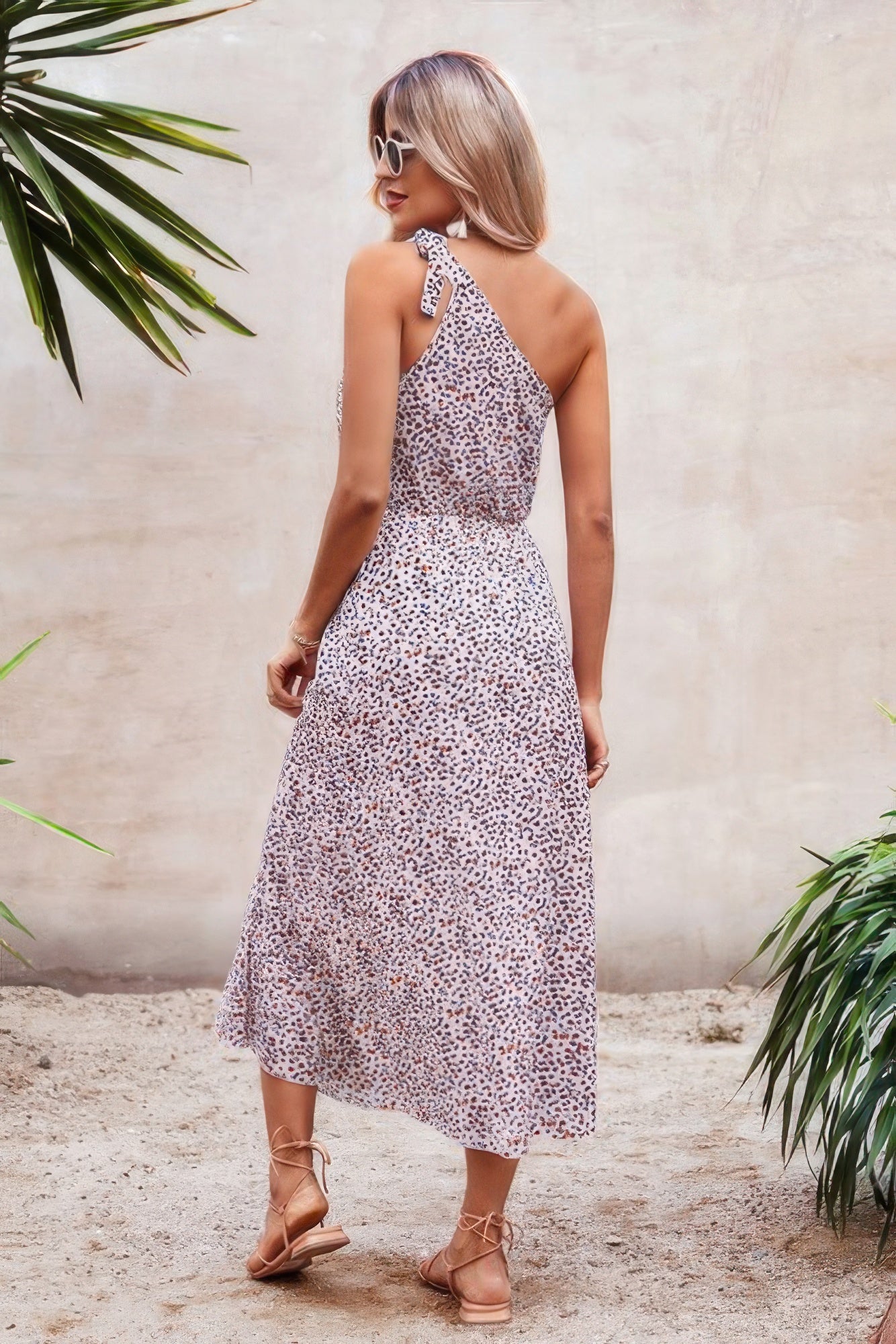 One Shoulder Sleeveless Maxi Dress