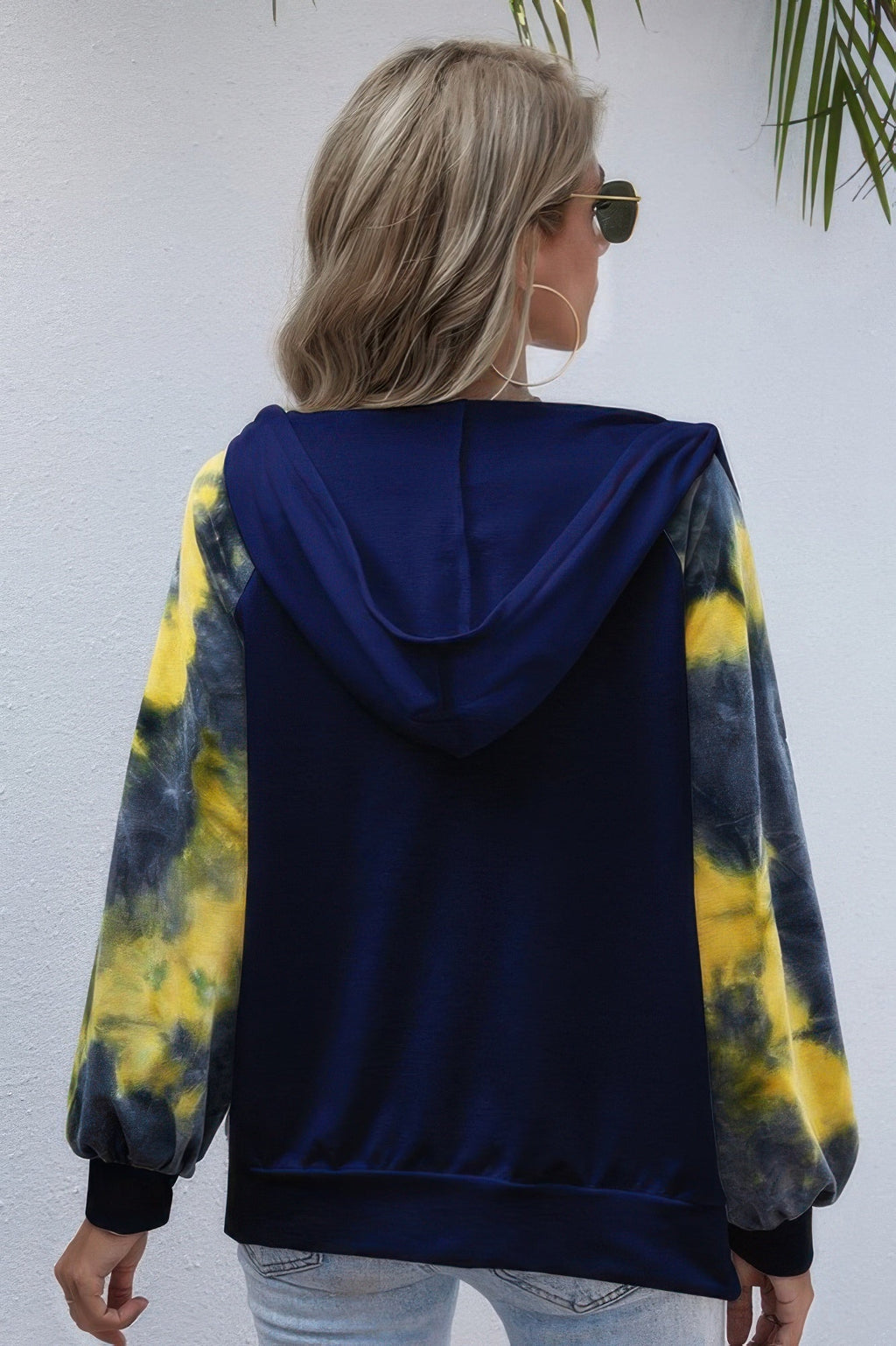 Tie Dye Full Zip Front Open Loose Hoodie