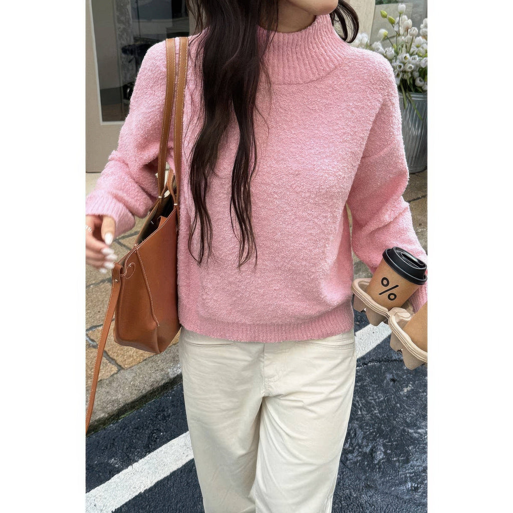 Soft Knit Roll Neck Long Sleeves Sweater