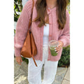Solid Soft Knit Button Loose Cardigan