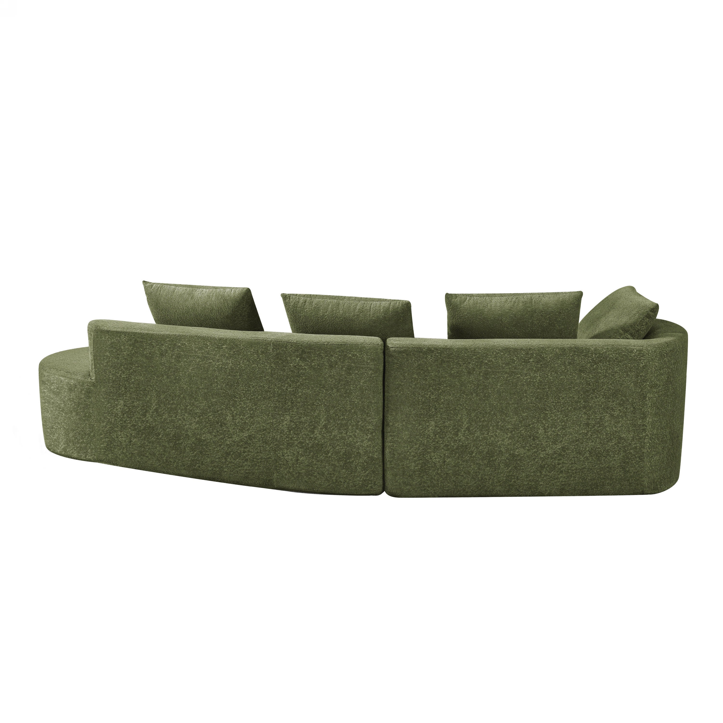 116' Modern Curved Sectional Sofa with High-Density Fully Compressed Sponge and Chaise Lounge, Pearl Upholstery, 2-Piece Set, Fully Assembled Right Hand Facing, Perfect for Living Room, Lounge