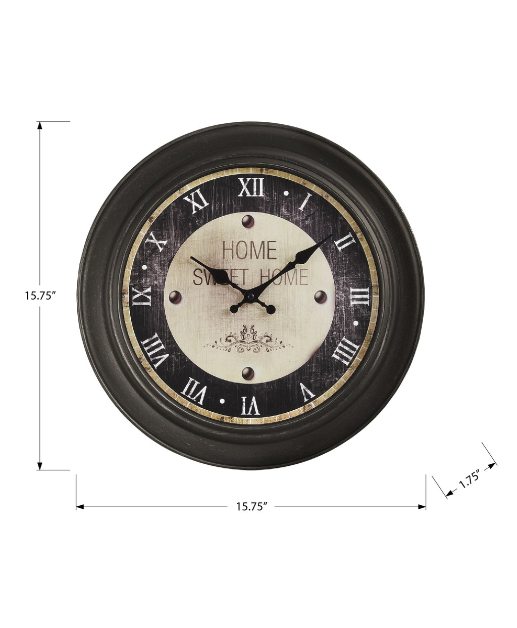 Clocks, 16' Round, Wall Clock, Antique Brown, Transitional