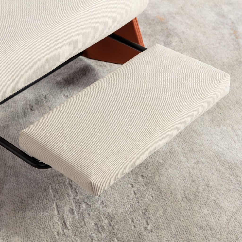 Modern Rocking Chair Recliner, Comfy Rocker Nursery Chair with Footrest, Accent Reading Chair, Upholstered Lounge Chair for Relaxing, Resting,Soft Padded Rocker  for Indoor Living Room Bedroom,Orange