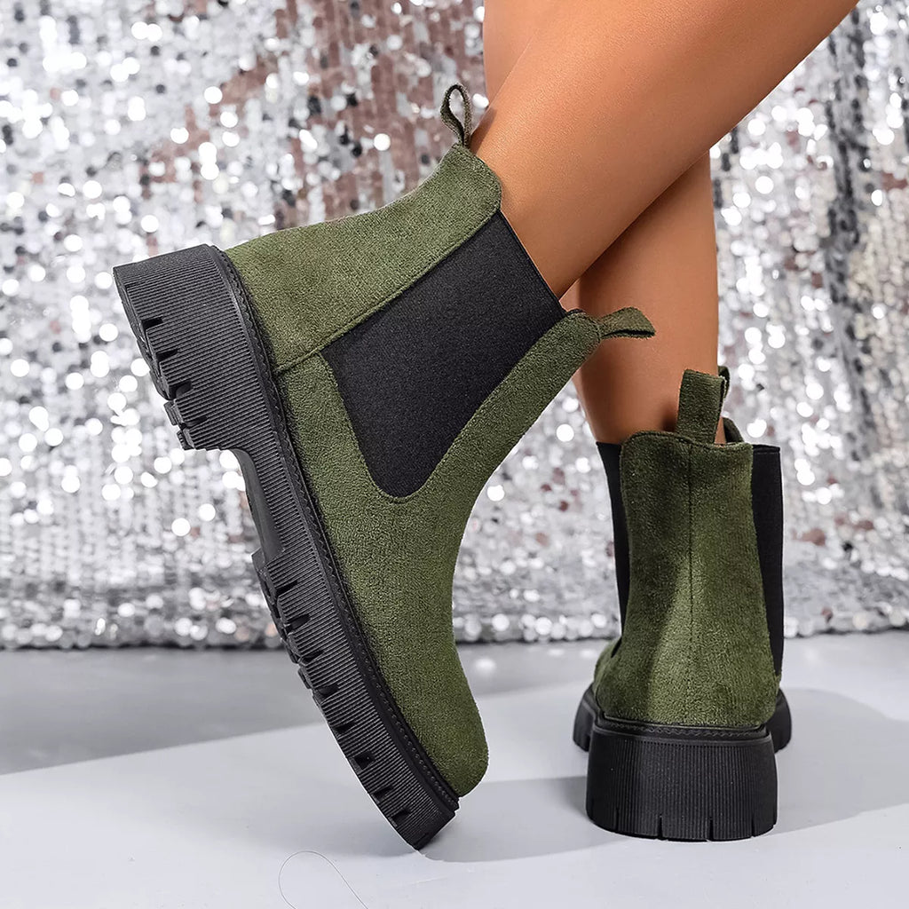 Elastic Side Panels Ankle Boots