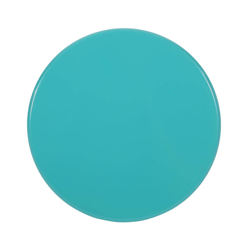 Serenita Outdoor Iron Side Tables with Flared Design, Set of 2 , Teal