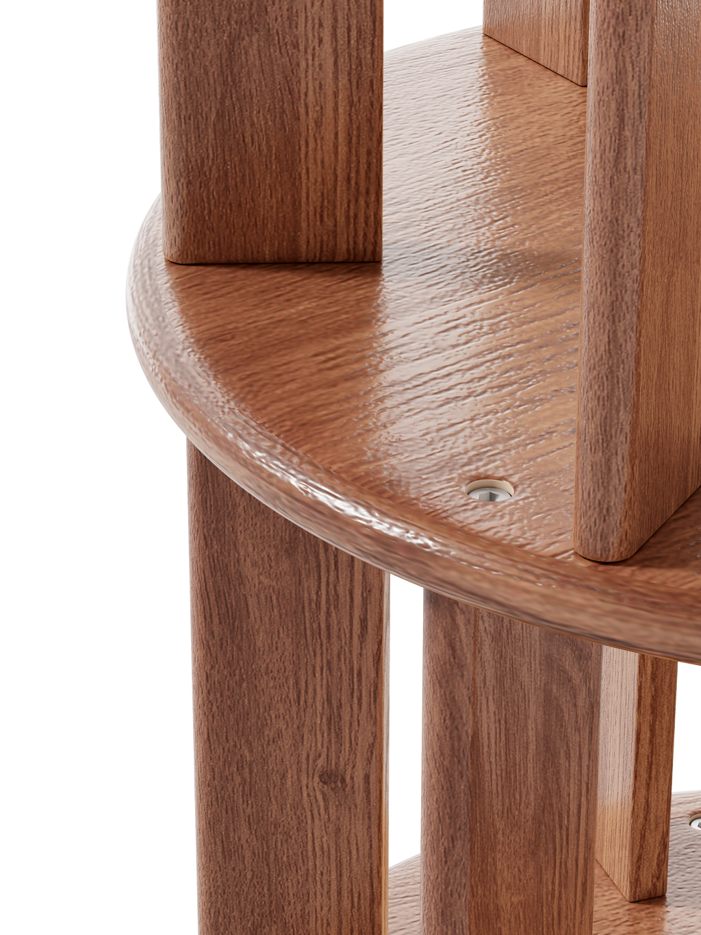 100%Solid Wood Rotating Bookshelf on Wheels,5 Tier, Round Revolving Bookcase, 360° Spinning Book Shelf Tower for Kids, Narrow Rolling Bookshelves for Small Space, Corner, Bedroom, Office, Walnut