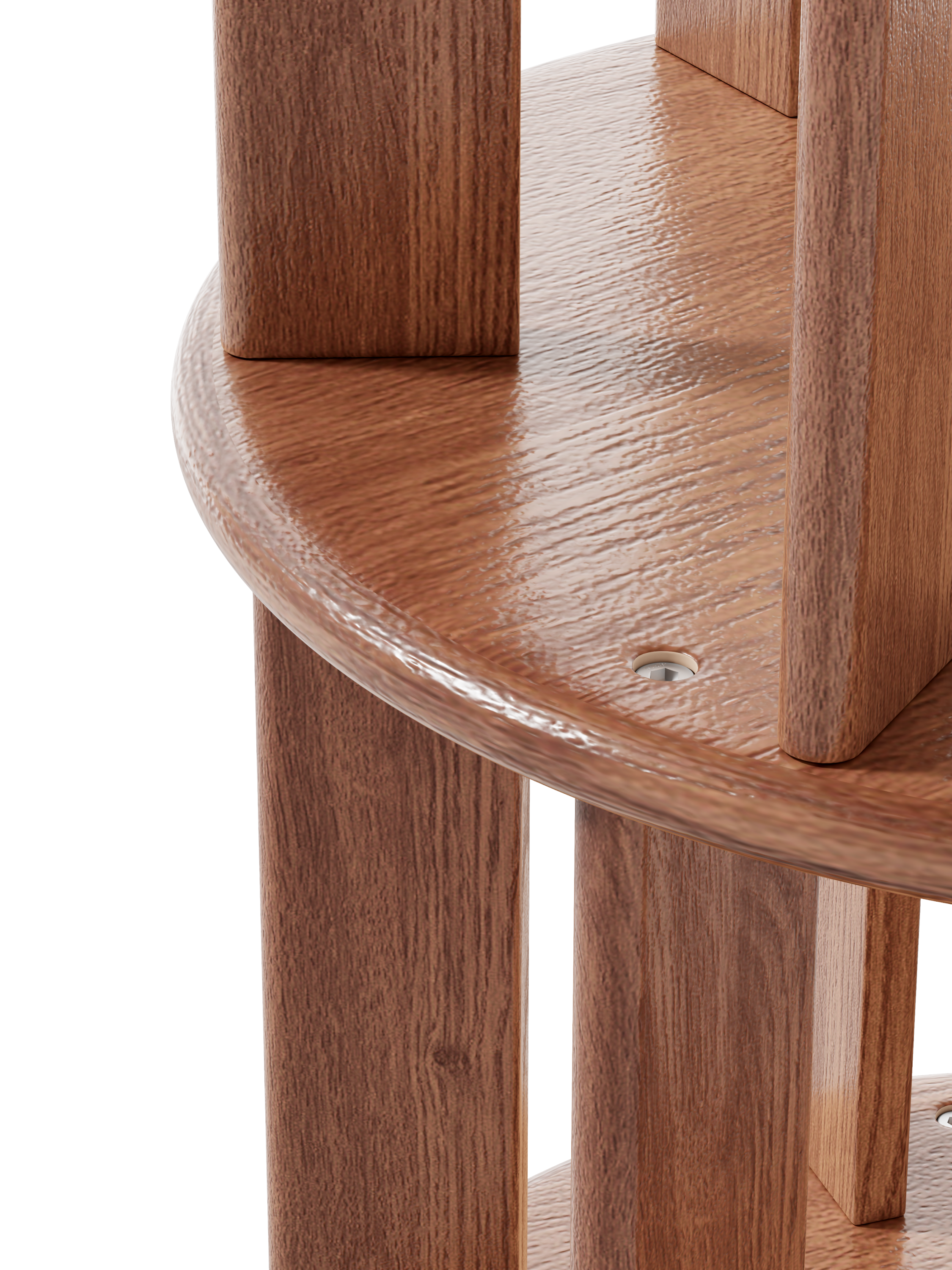 100%Solid Wood Rotating Bookshelf on Wheels,5 Tier, Round Revolving Bookcase, 360° Spinning Book Shelf Tower for Kids, Narrow Rolling Bookshelves for Small Space, Corner, Bedroom, Office, Walnut