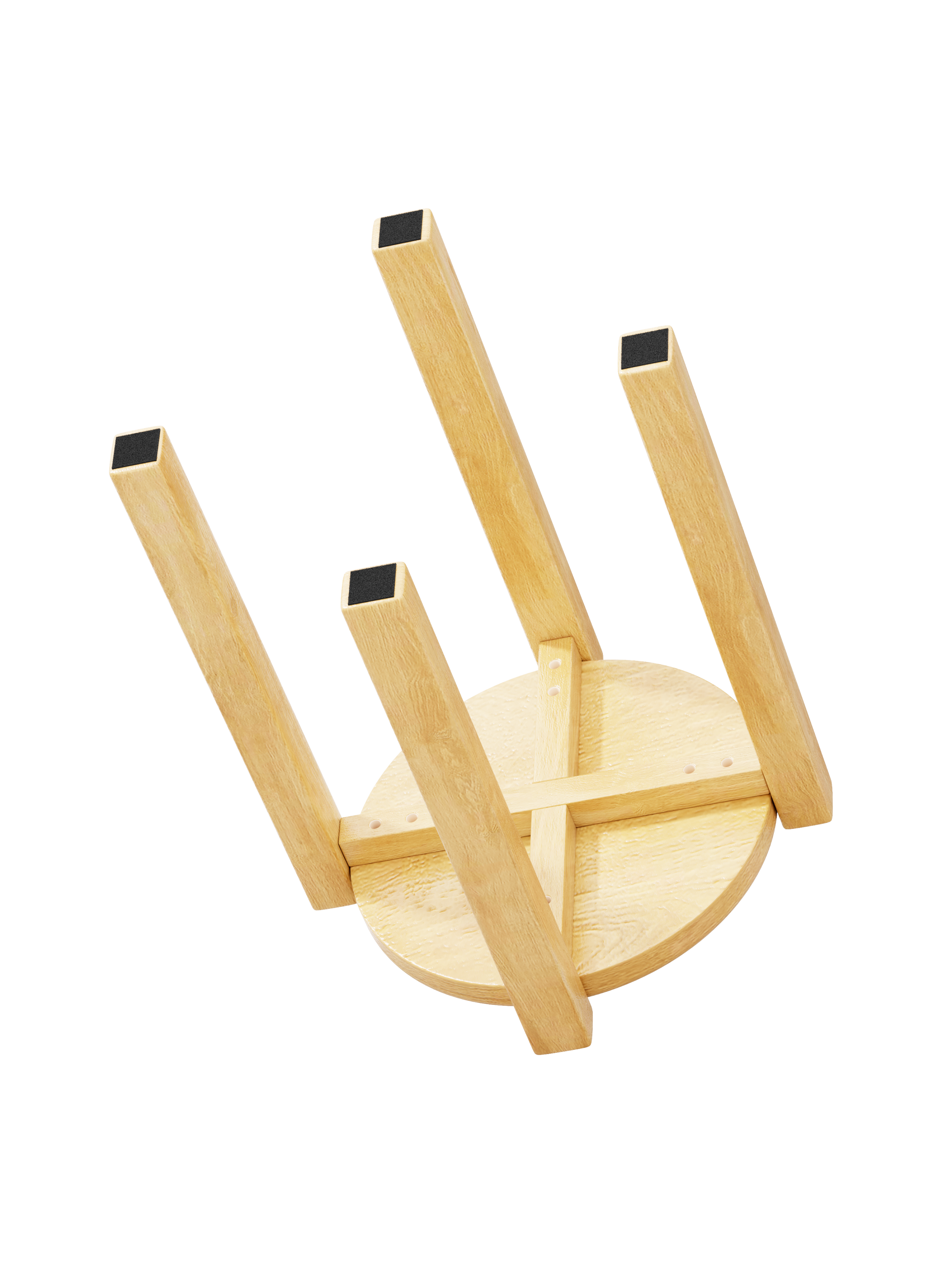 100% solid wood stackable stools set of 4, wooden stools, 18-inch stools, stacking stools, nesting tables, sturdy and durable, no installation required, top stackable round side table