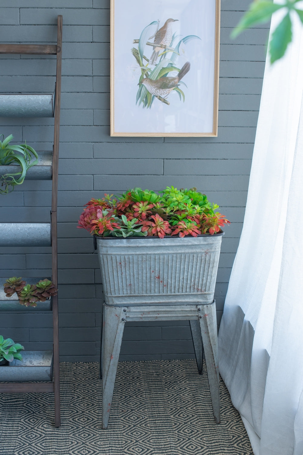 20.5x20.5x21' Large Perryman Galvanized Tub On Stand, for Plant Pot/Planter/ Metal Ice Buckets