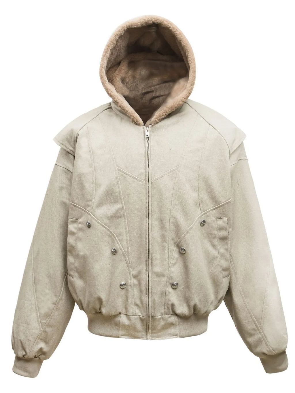 Sherpa Lined Hooded Bomber Jacket
