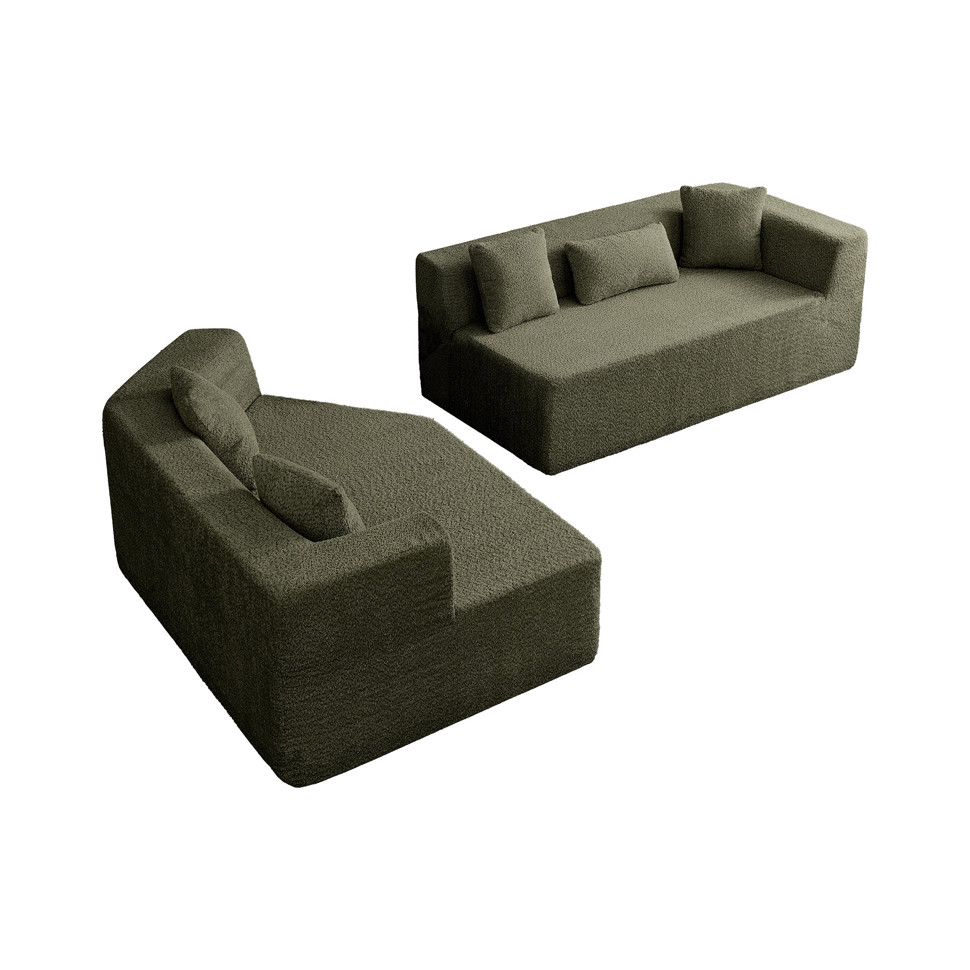 127.5'' Modern Minimalist Sectional Cloud Couch With Deep Seat,No Assembly Required