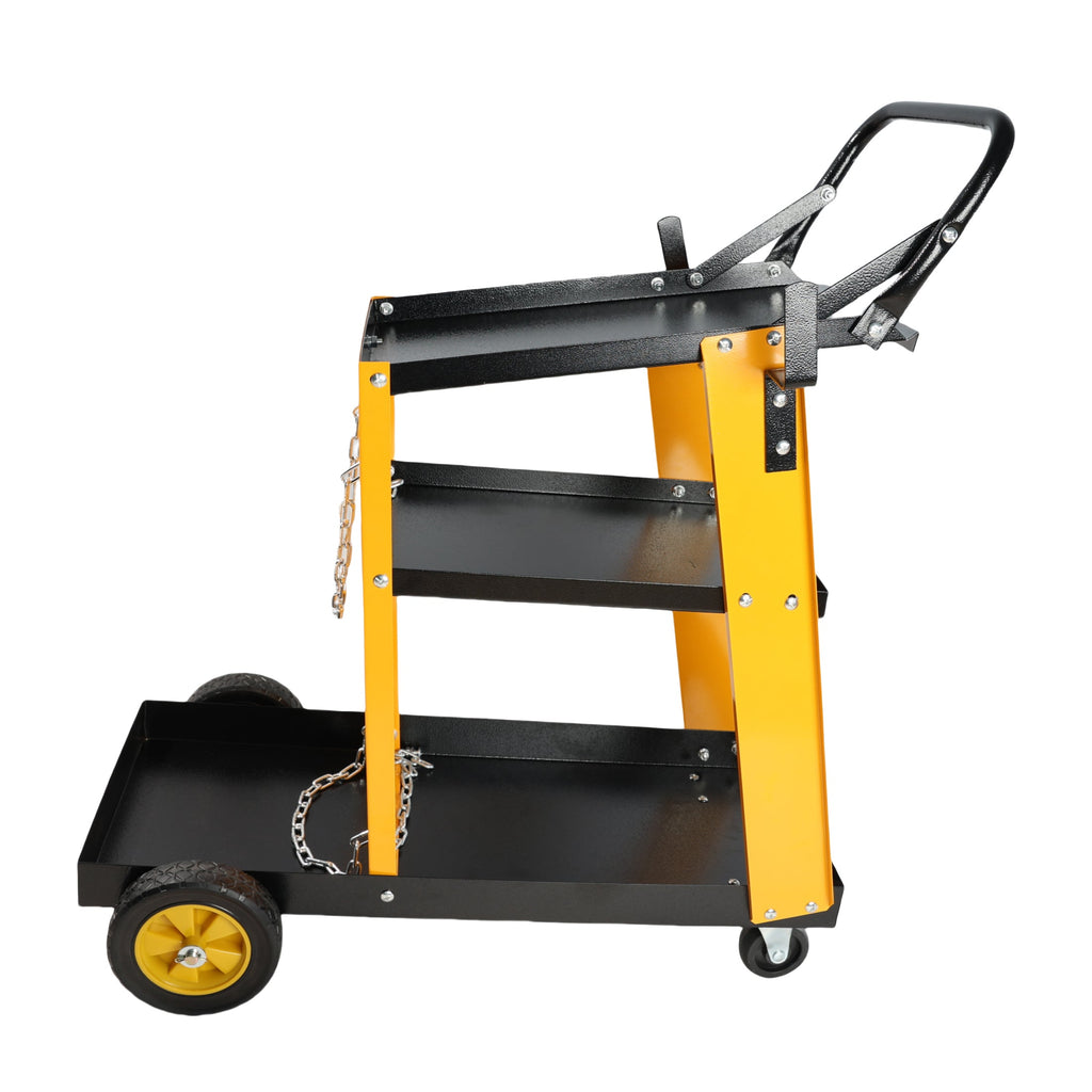 Multi Function 3 tier Welding Cart. gas bottle and accessory storage.Welding Heavy Duty  Cart for Tig Mig Welder and Plasma Cutter  with Upgrade Handles and Increase Storage Space Tank Storage