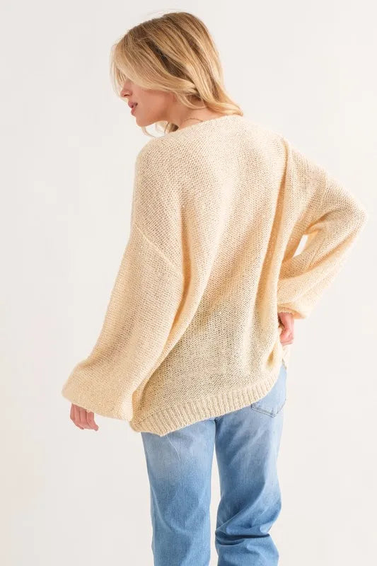 And The Why Sequined Light Weight Pullover Sweater