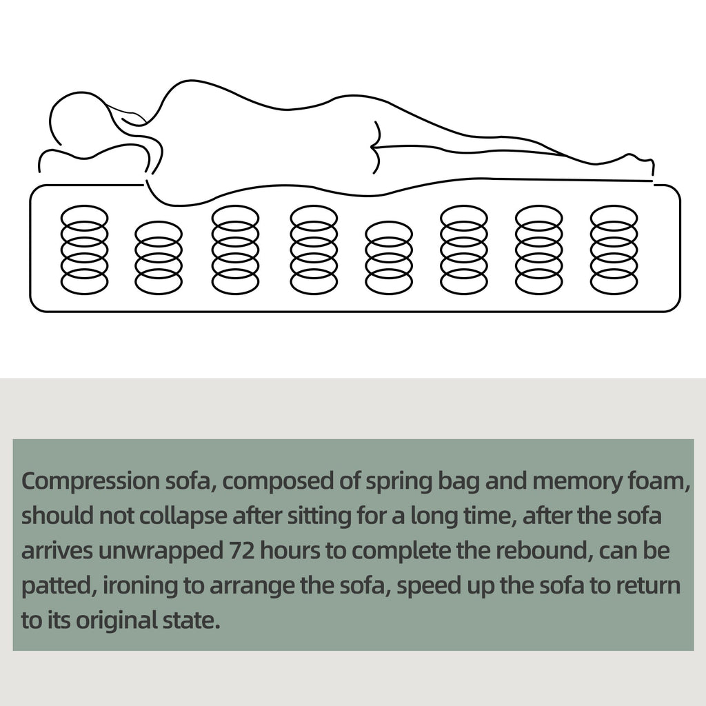 104.32*70.86 Modular Sectional Sofa Sleeper Couch, Sectional Sofa with Chaise and Ottoman, Convertible U Shaped Modular Sofa Set. Compressed spon, Light Green (Combo 3A+2B)