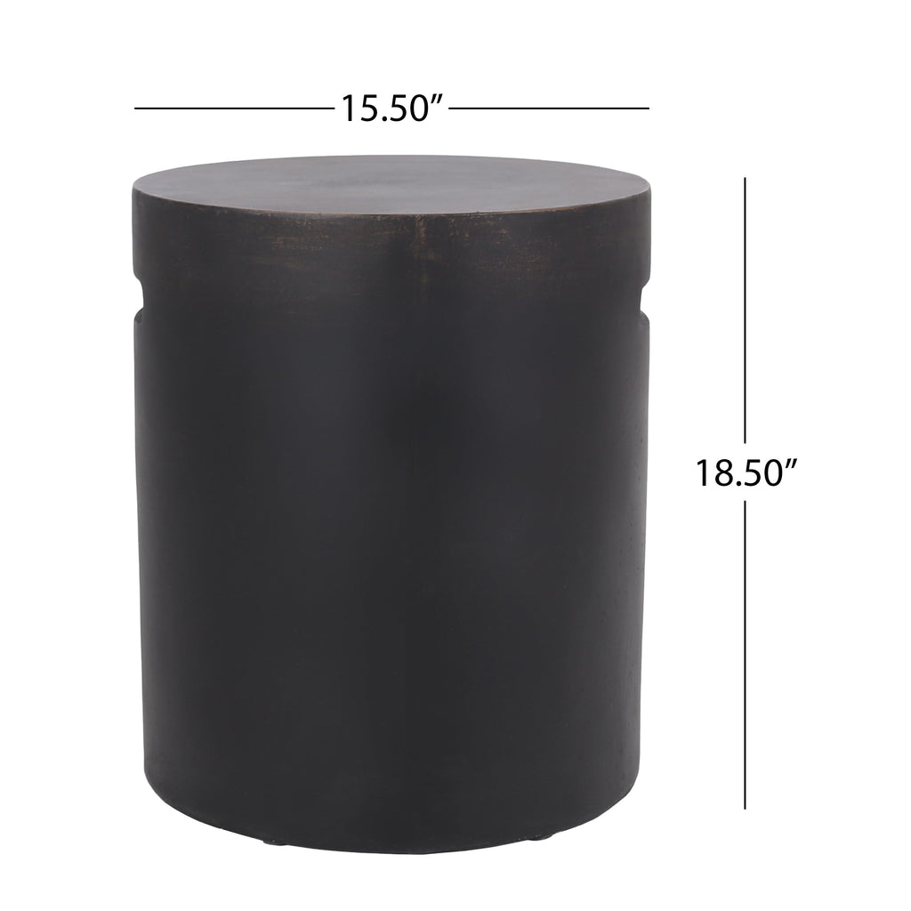 Outdoor End Table with Cutout Handle, Copper