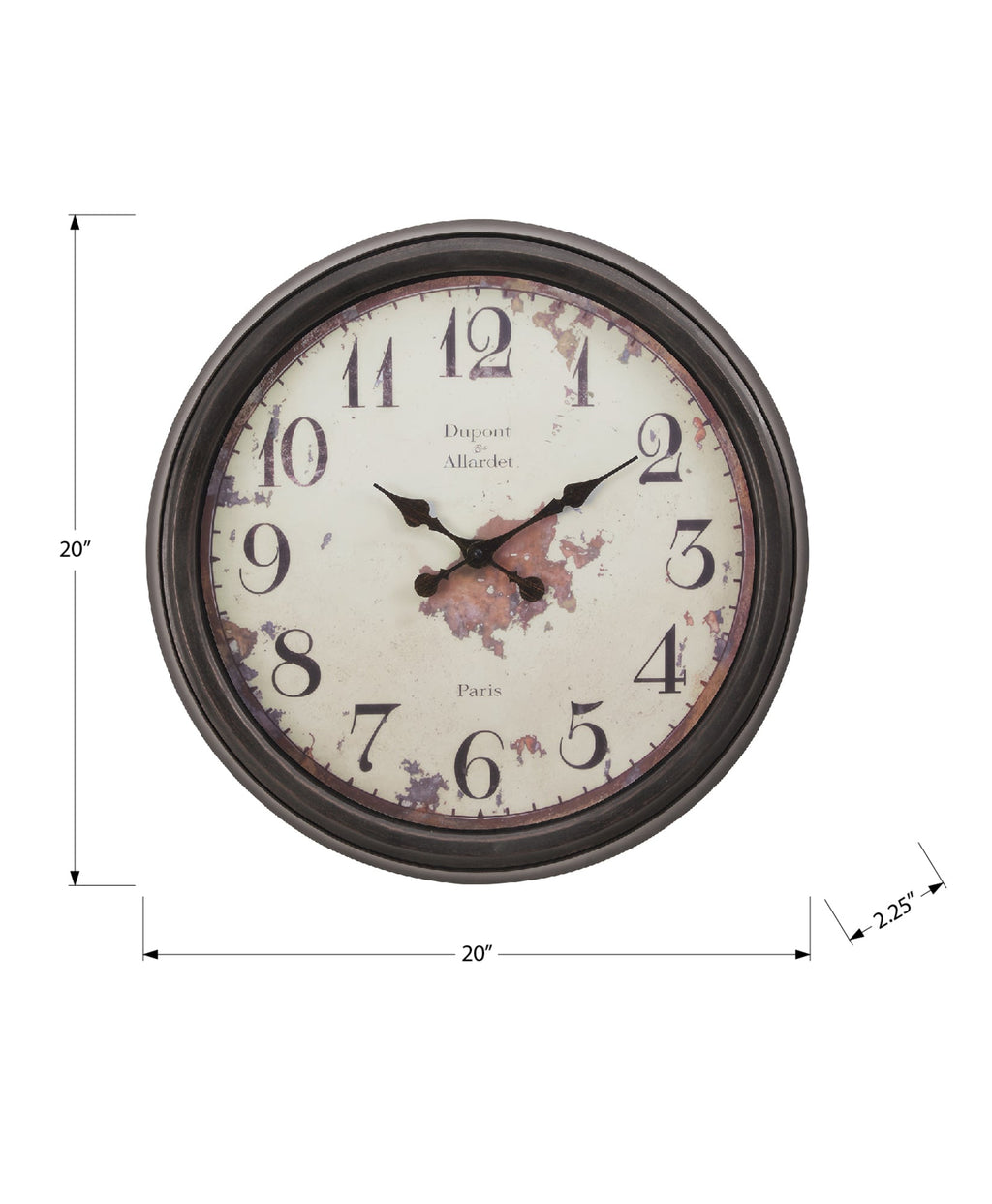 Clocks, 20' Round, Wall Clock, Brown, Transitional