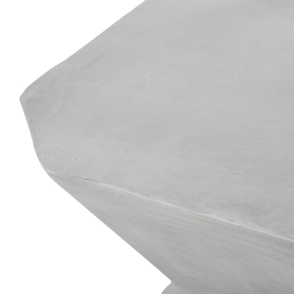 Modern Outdoor Lightweight Concrete Side Table in Natural Color