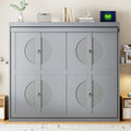 Full Size Murphy Bed Wall Bed,Gray