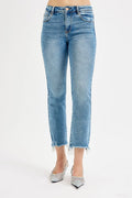 RISEN Full Size High Rise Crop Straight Slim Jeans Plus Size