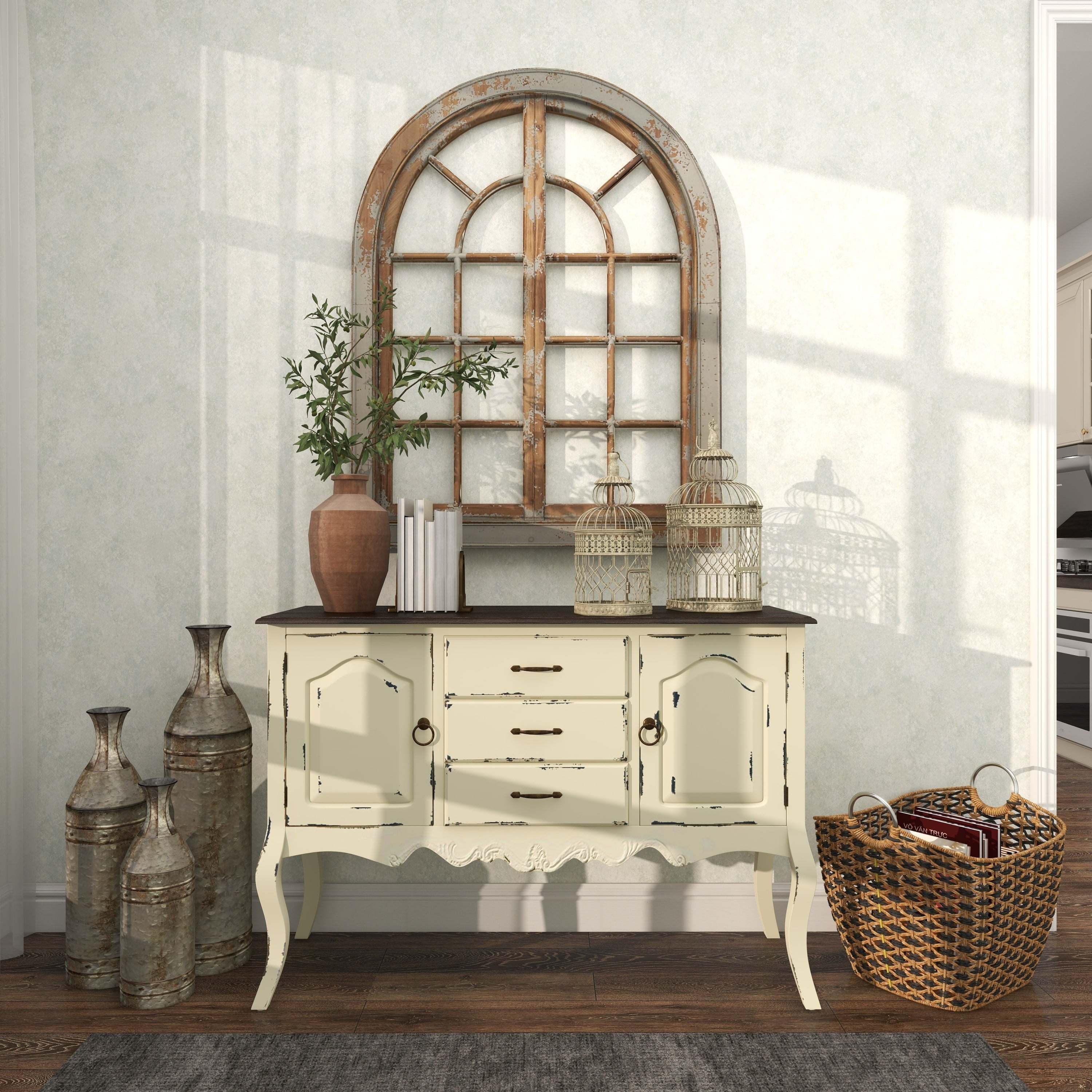 Cream Vintage Metal Birdcage