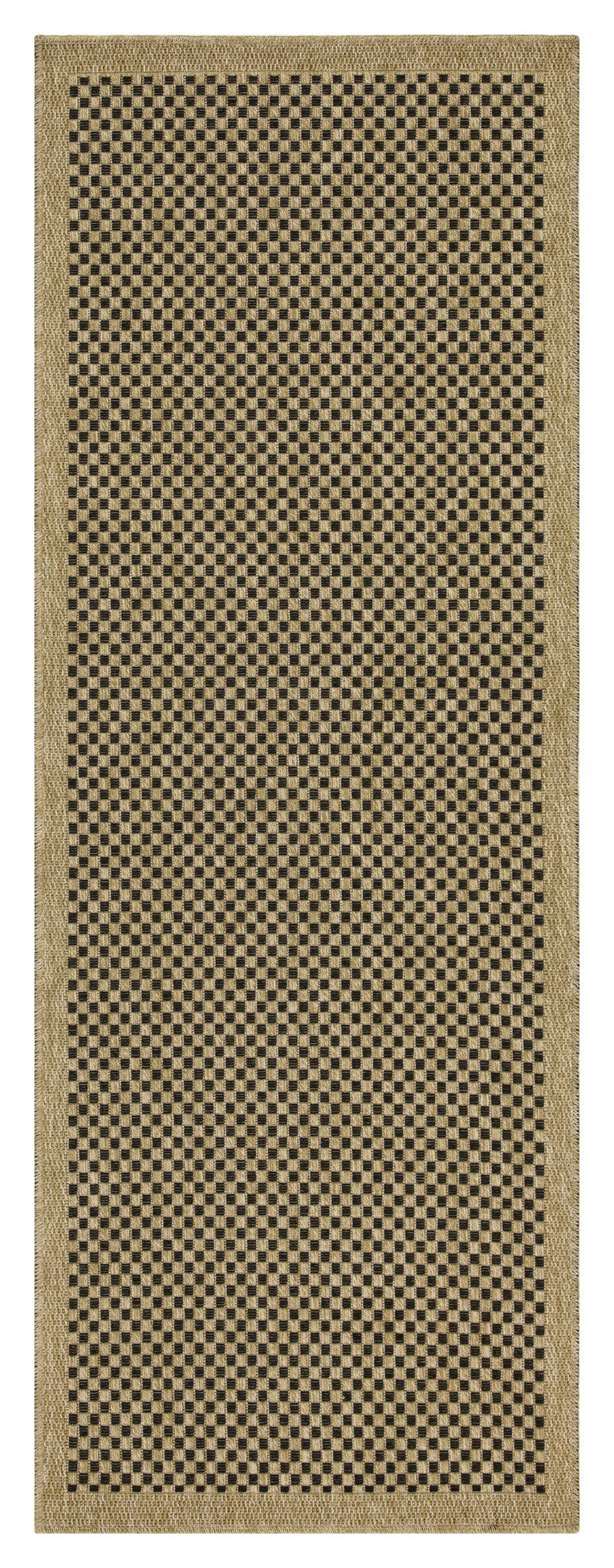 Earth GC_NTL1003 Jute/Black 2 ft. 7 in. x 7 ft. 3 in. Indoor/Outdoor Area Rug