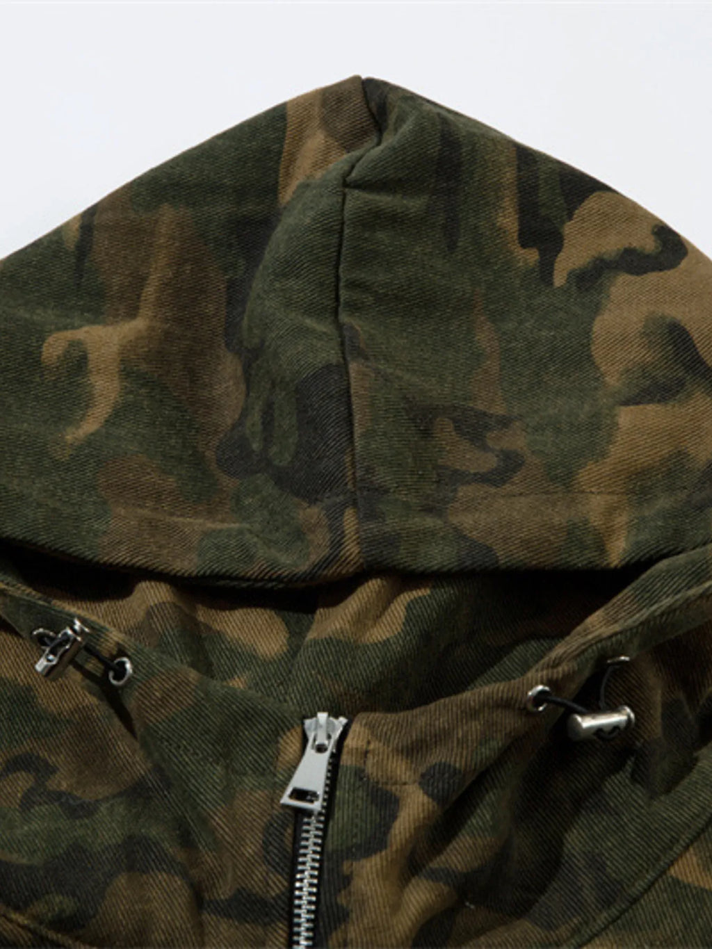 Camouflage Zip Up Hooded Windbreaker Jacket