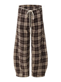 Relaxed Plaid Wide Leg Pants